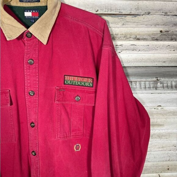 VTG 90s Tommy Hilfiger Ranger Expedition Patch Button Up Outdoors Hiking Shirt - Picture 6 of 10